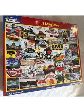 I Love Iowa 1000-Piece Jigsaw Puzzle White Mountain Large Pieces Bonus Poster